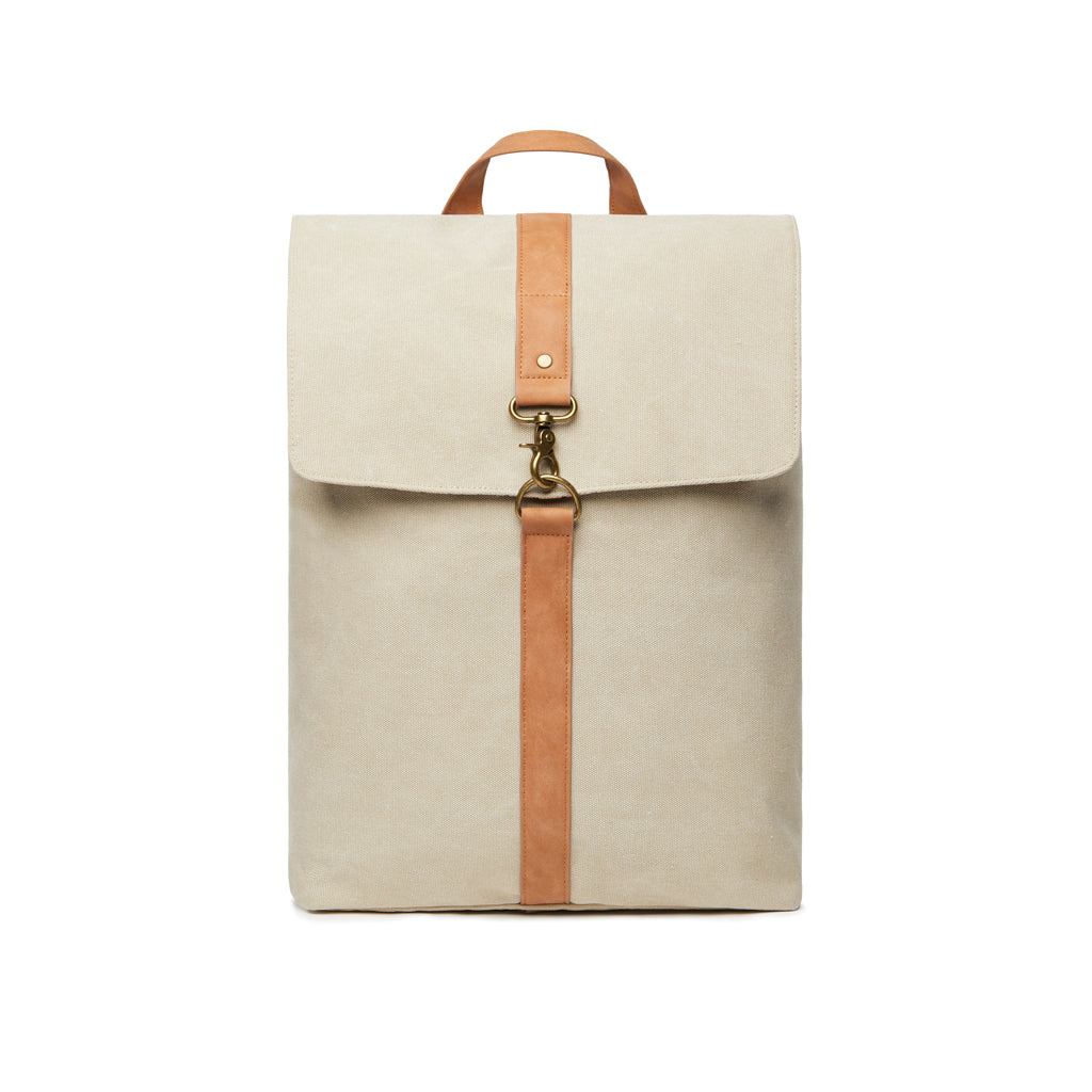 VINGA Bosler Rucksack aus GRS recyceltem Canvas – beige