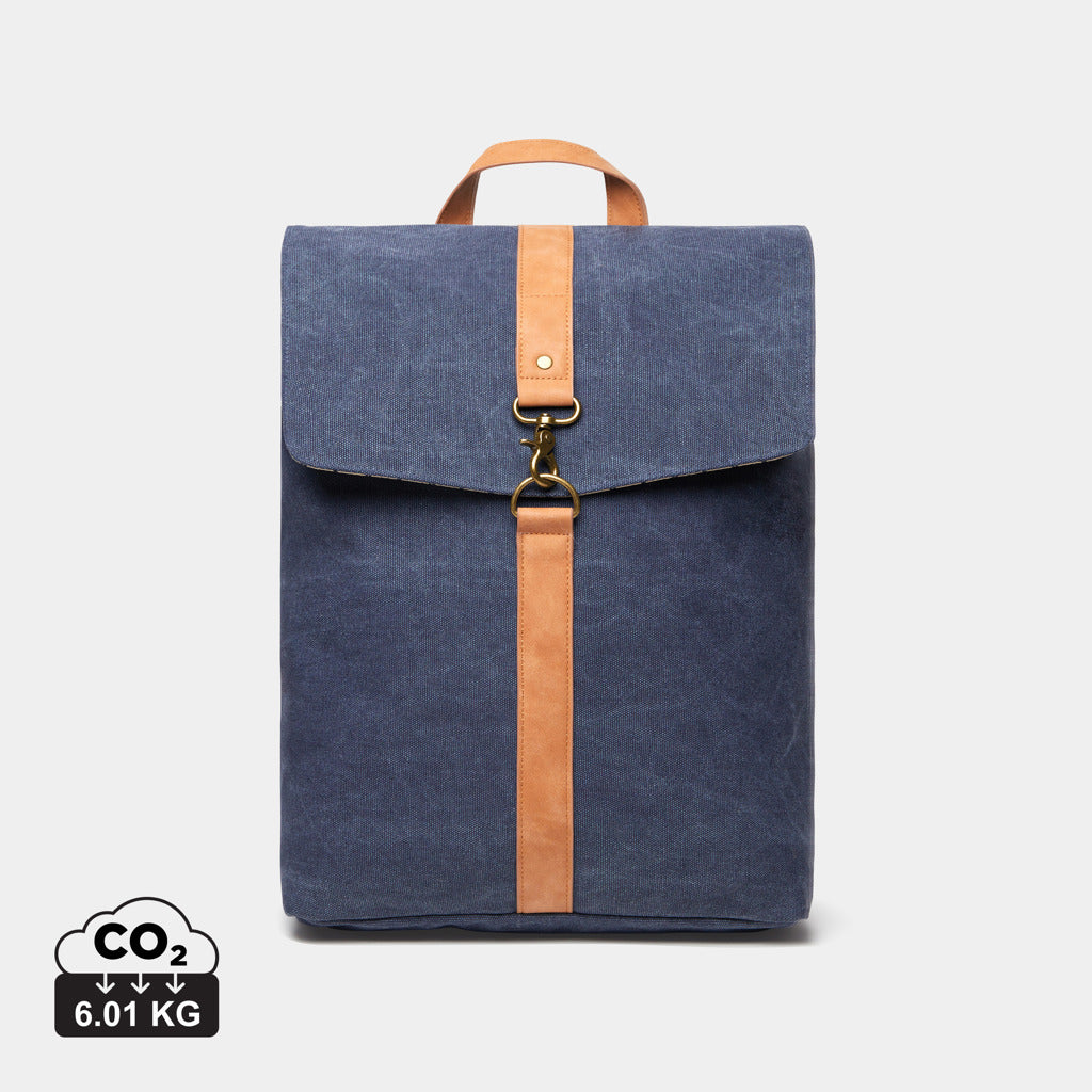 VINGA Bosler Rucksack aus GRS recyceltem Canvas – navy blau