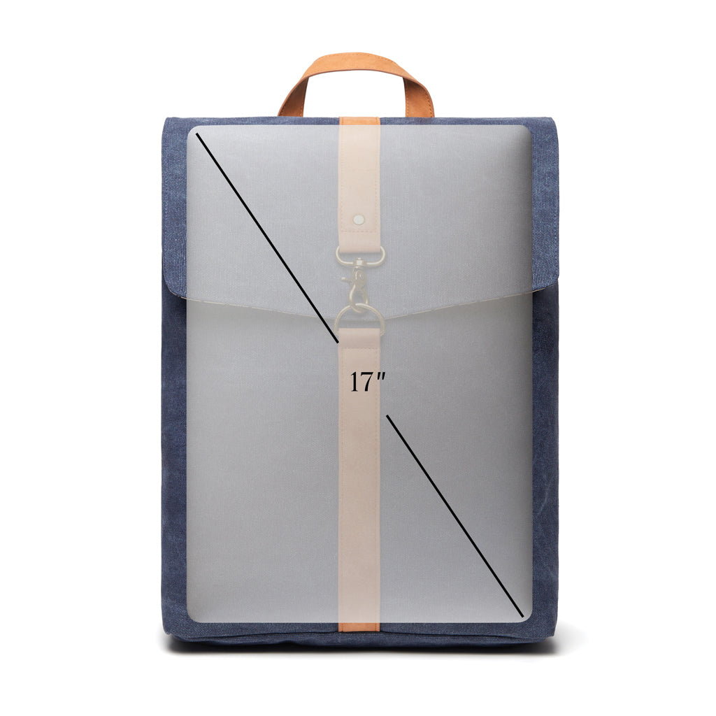 VINGA Bosler Rucksack aus GRS recyceltem Canvas – navy blau