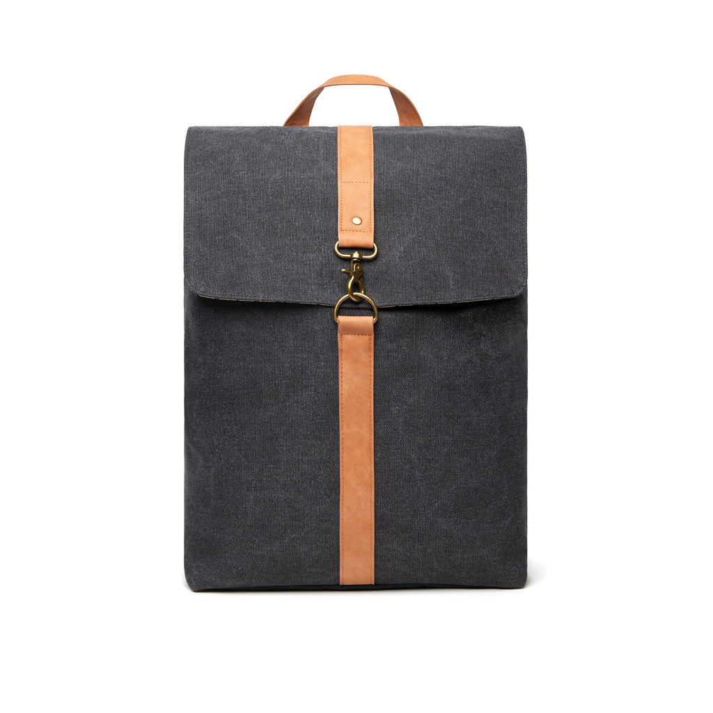 VINGA Bosler Rucksack aus GRS recyceltem Canvas – schwarz