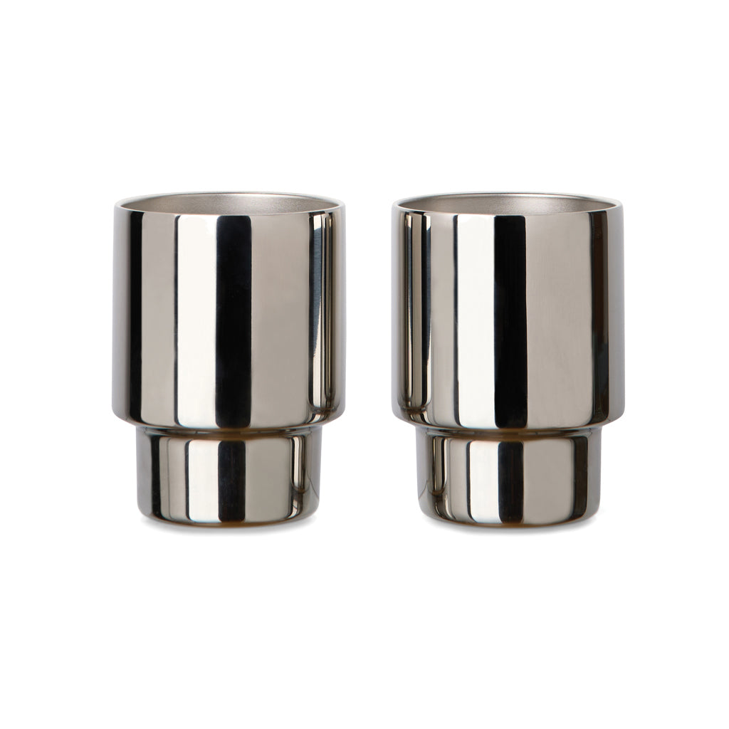 VINGA Nagano RCS recycelte Edelstahlbecher, 2er-Set – reflektierend