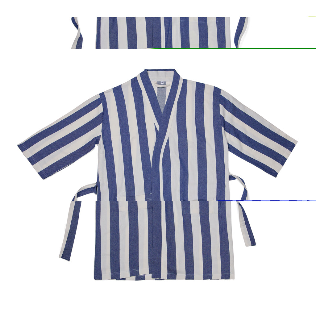 VINGA Ornos GRS Hamam-Bademantel L/XL – blau