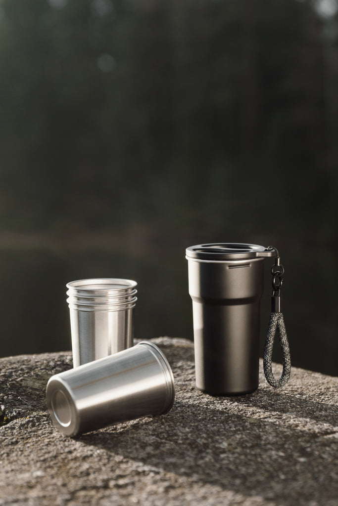 VINGA Parks Becher aus RCS Stainles Steel, 4 Stück, 250ml