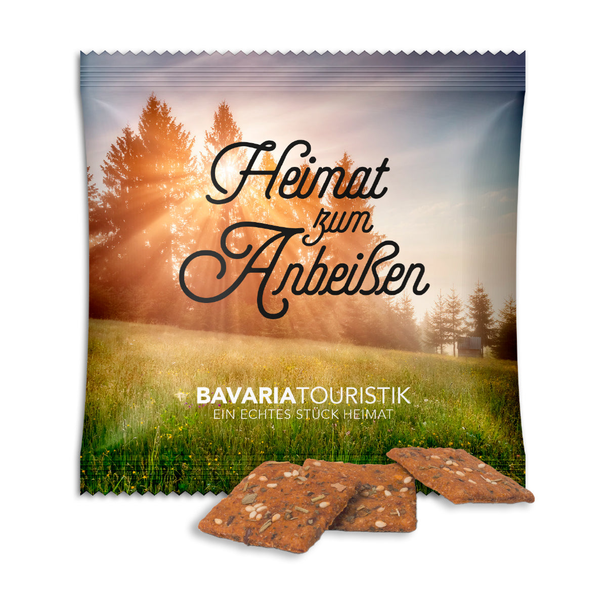 Vollkorn Snack Tomate Kräuter im bedruckten Werbetütchen