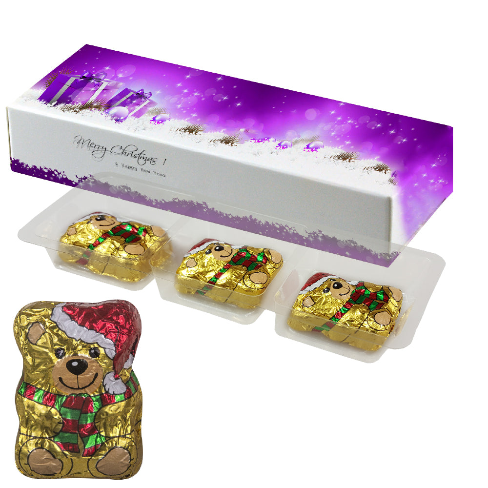 Weihnachtsschokolade in der Faltschachtel – Schoko Weihnachtsbärchen, ca. 20 g