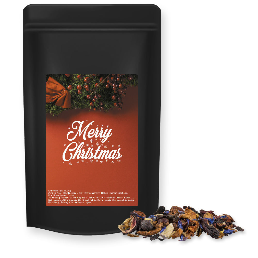 Weihnachtstee im schwarzen Standbeutel Midi – Christkindl Tee, ca. 50 g