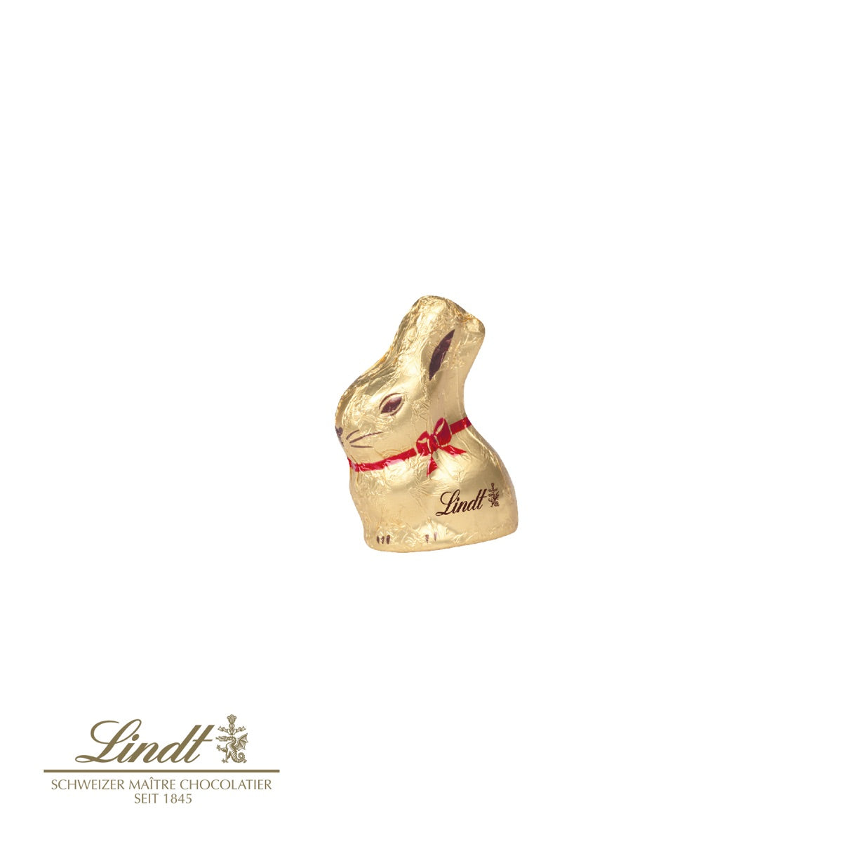 Goldhase von Lindt als Füllung der bedruckten Werbekartonage