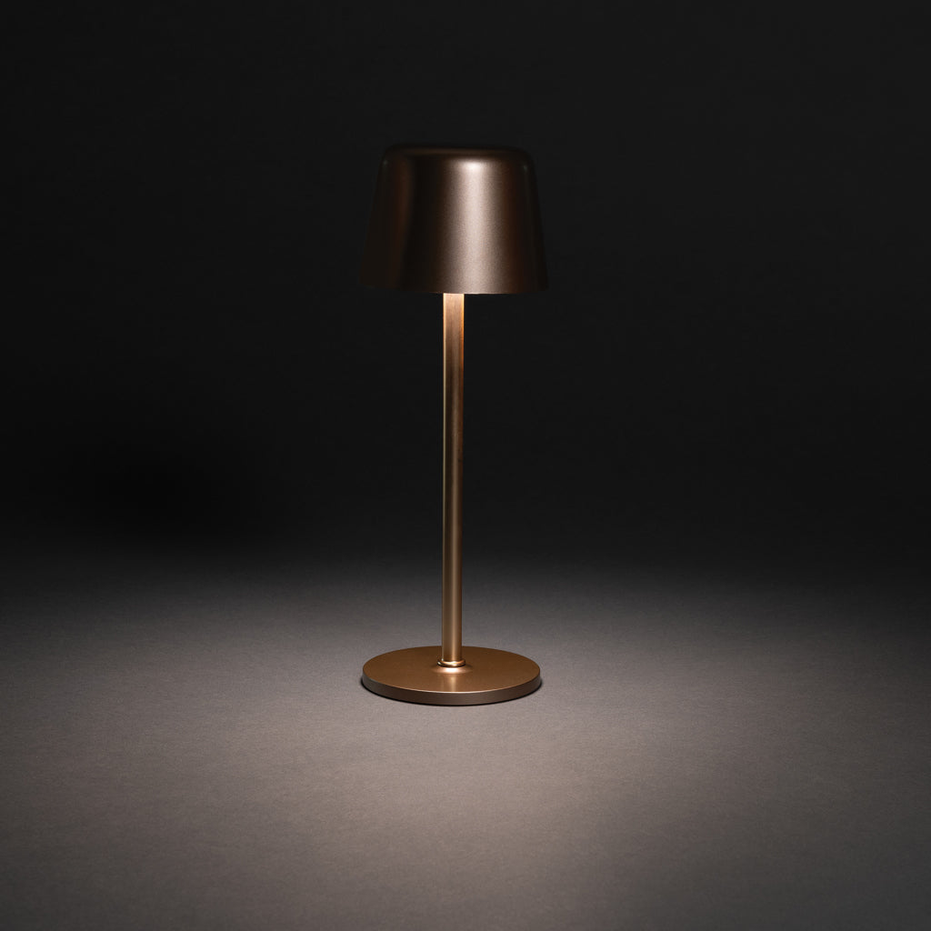Zenic USB Tischleuchte aus RCS recyceltem Kunststoff – Bronze