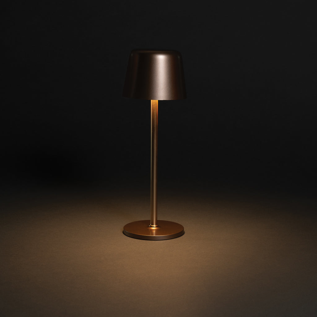 Zenic USB Tischleuchte aus RCS recyceltem Kunststoff – Bronze