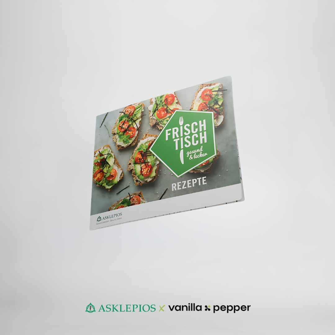 Referenz: Nachhaltiges Rezeptbuch als Sonderanfertigung x Asklepios Kliniken