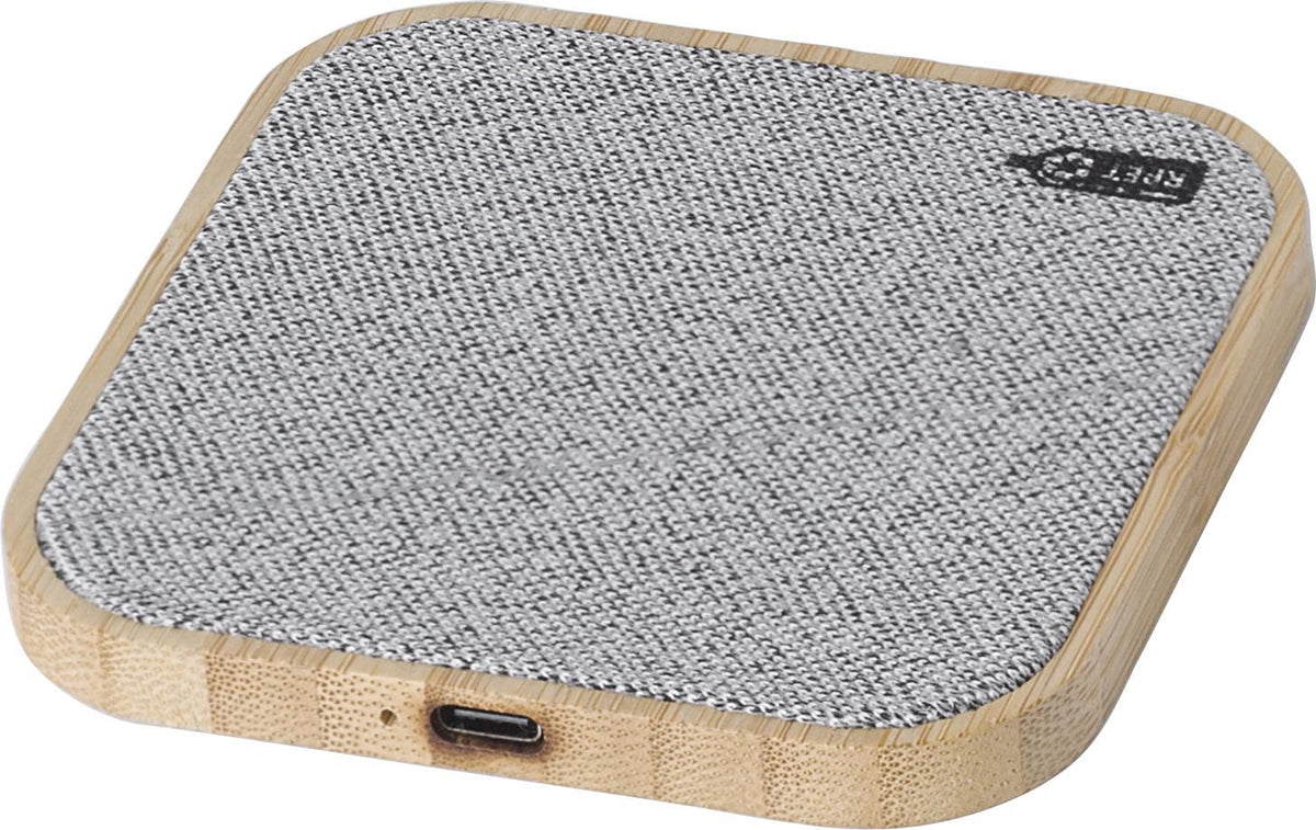 Kabelloses Ladegerät Moses, Bambus, PET, 15W