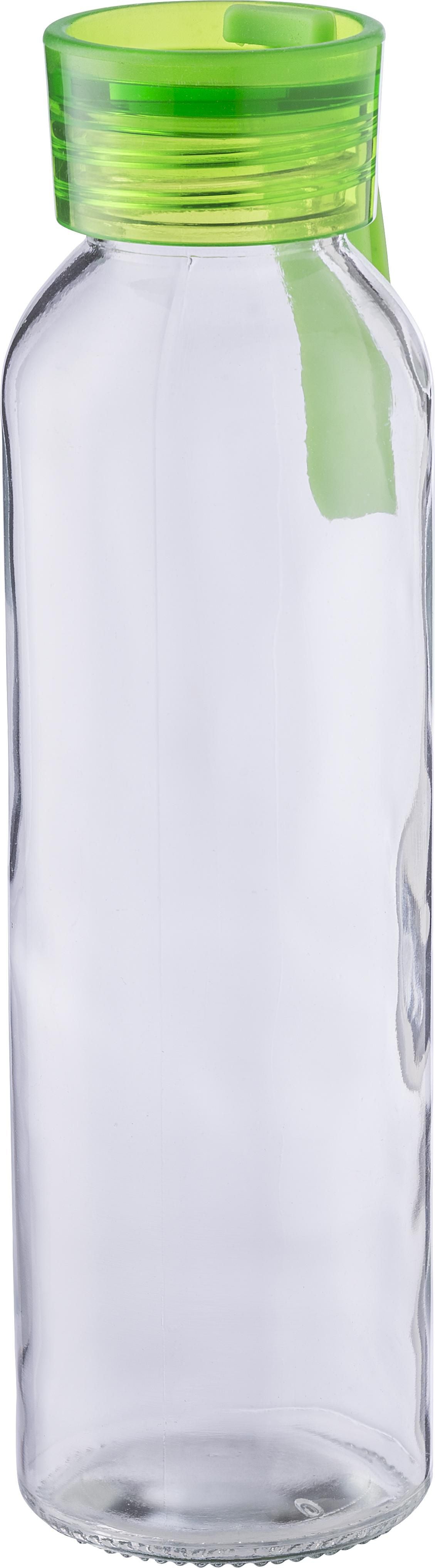 Trinkflasche, Glas, Farbiger Deckel, 500 ml