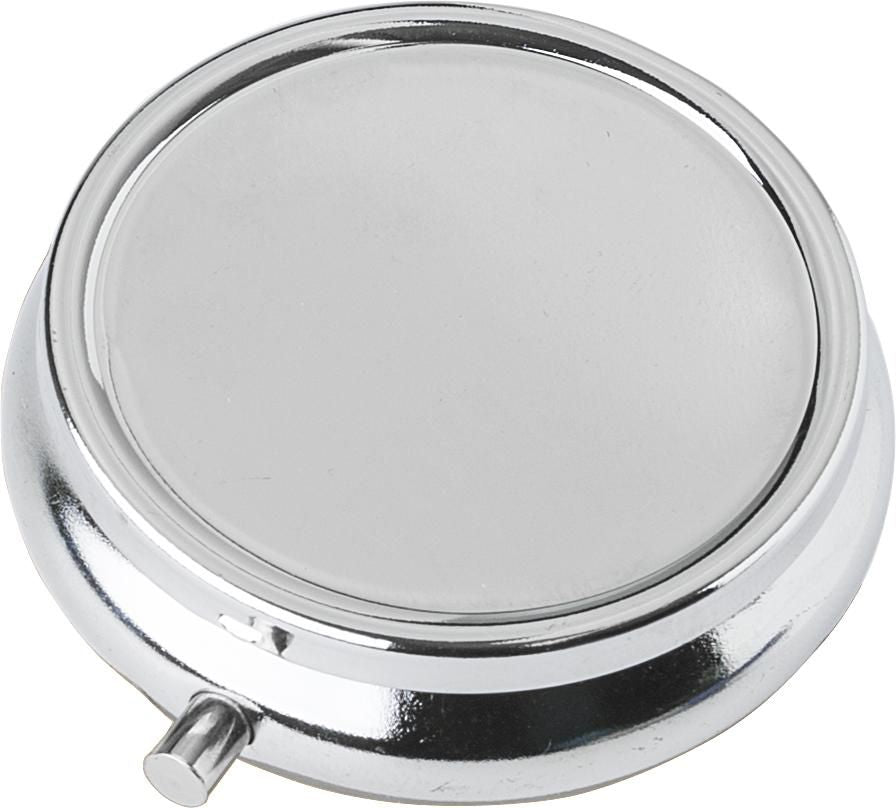Pillendose Zara, Metall, 3 Fächer, Spiegel