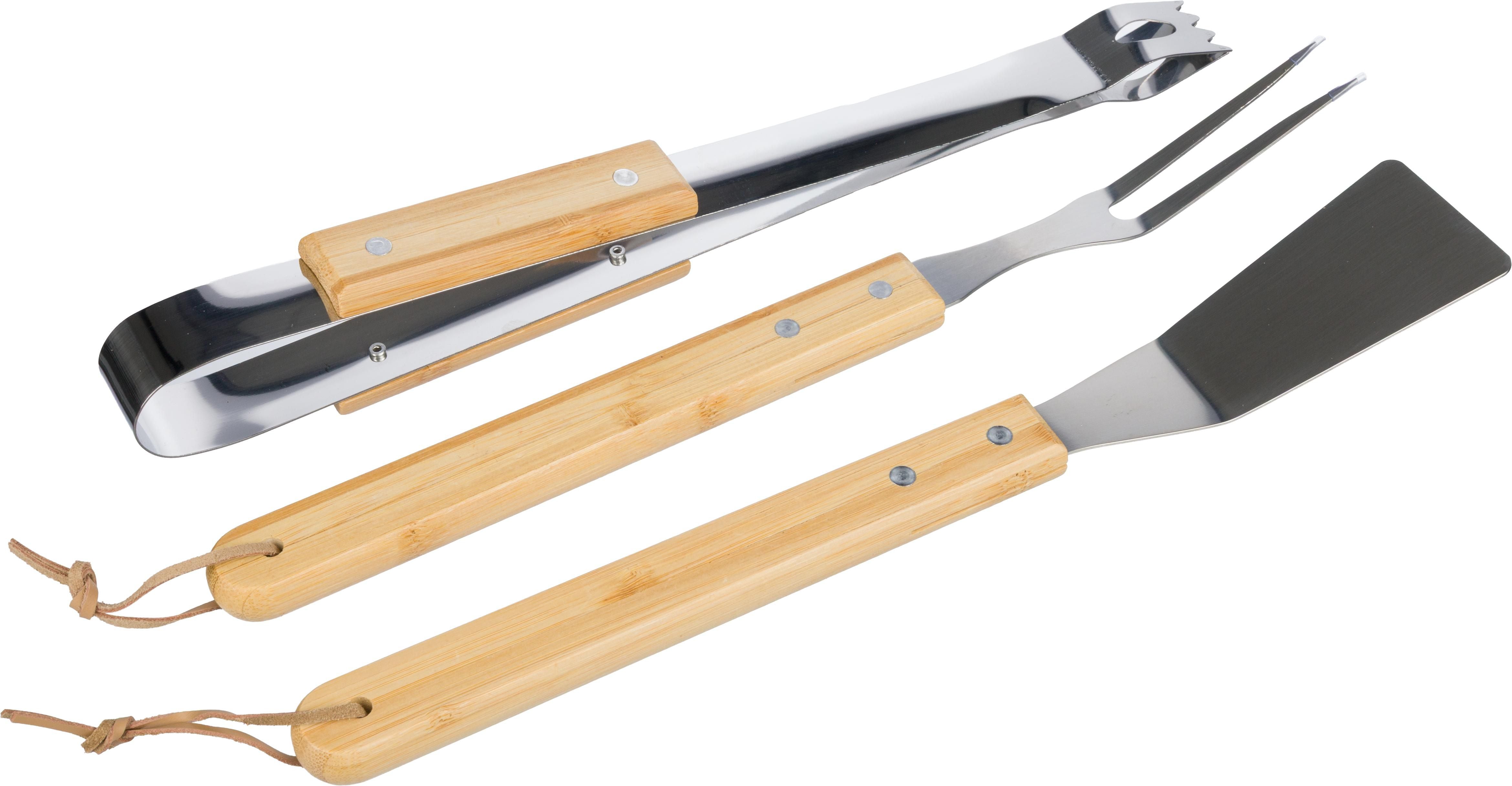 Grillset Kaitlyn, Edelstahl, 3 St., Holzgriffe