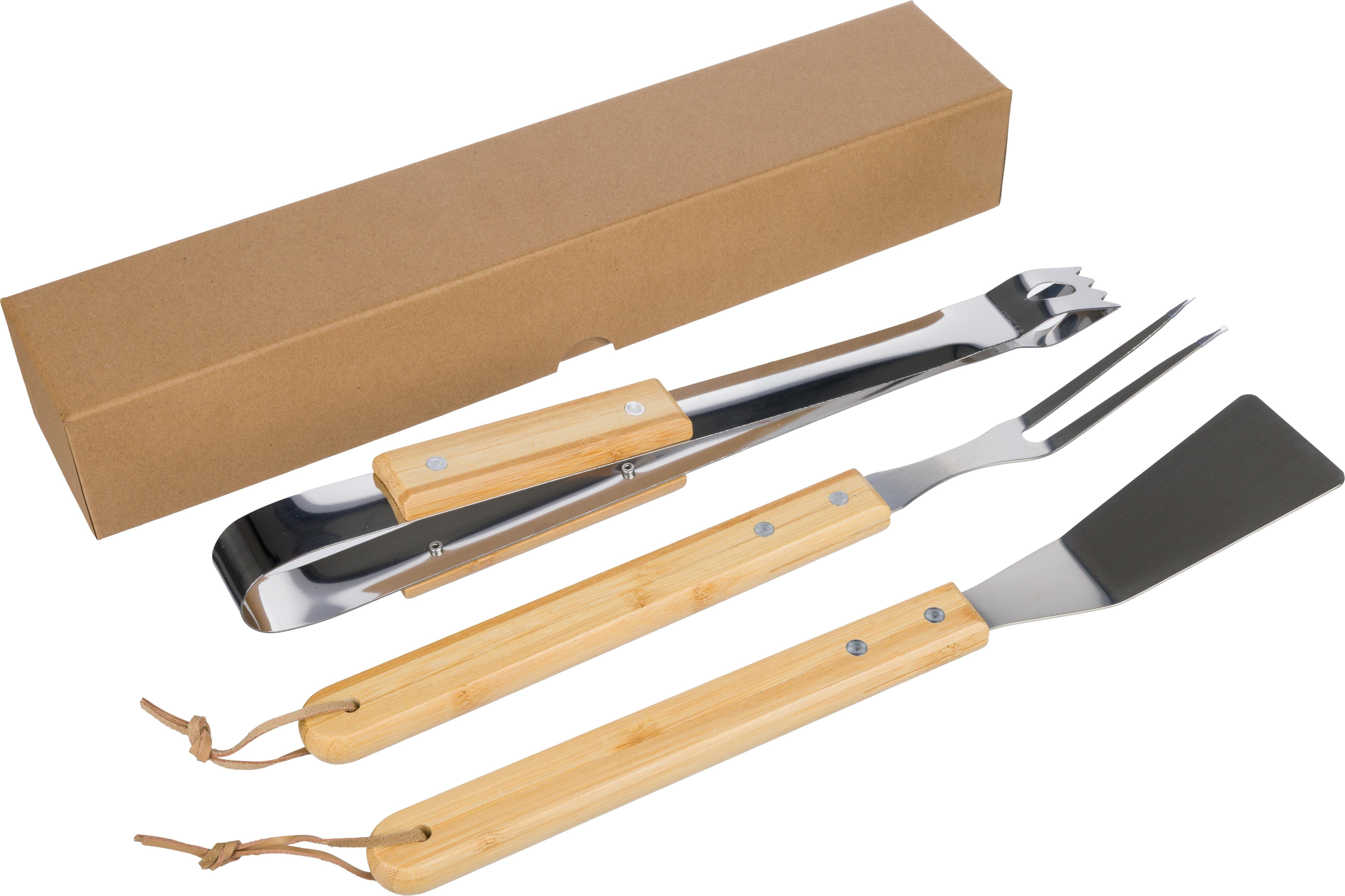 Grillset Kaitlyn, Edelstahl, 3 St., Holzgriffe