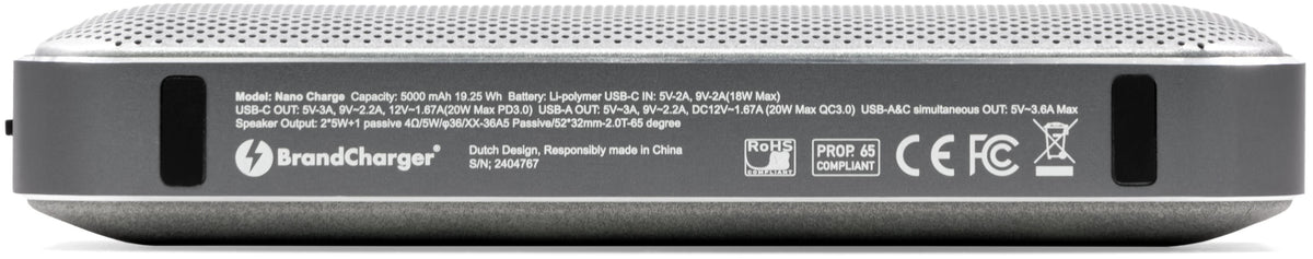 BrandCharger Kabelloser Lautsprecher Nano Charge, 5.000 mAh