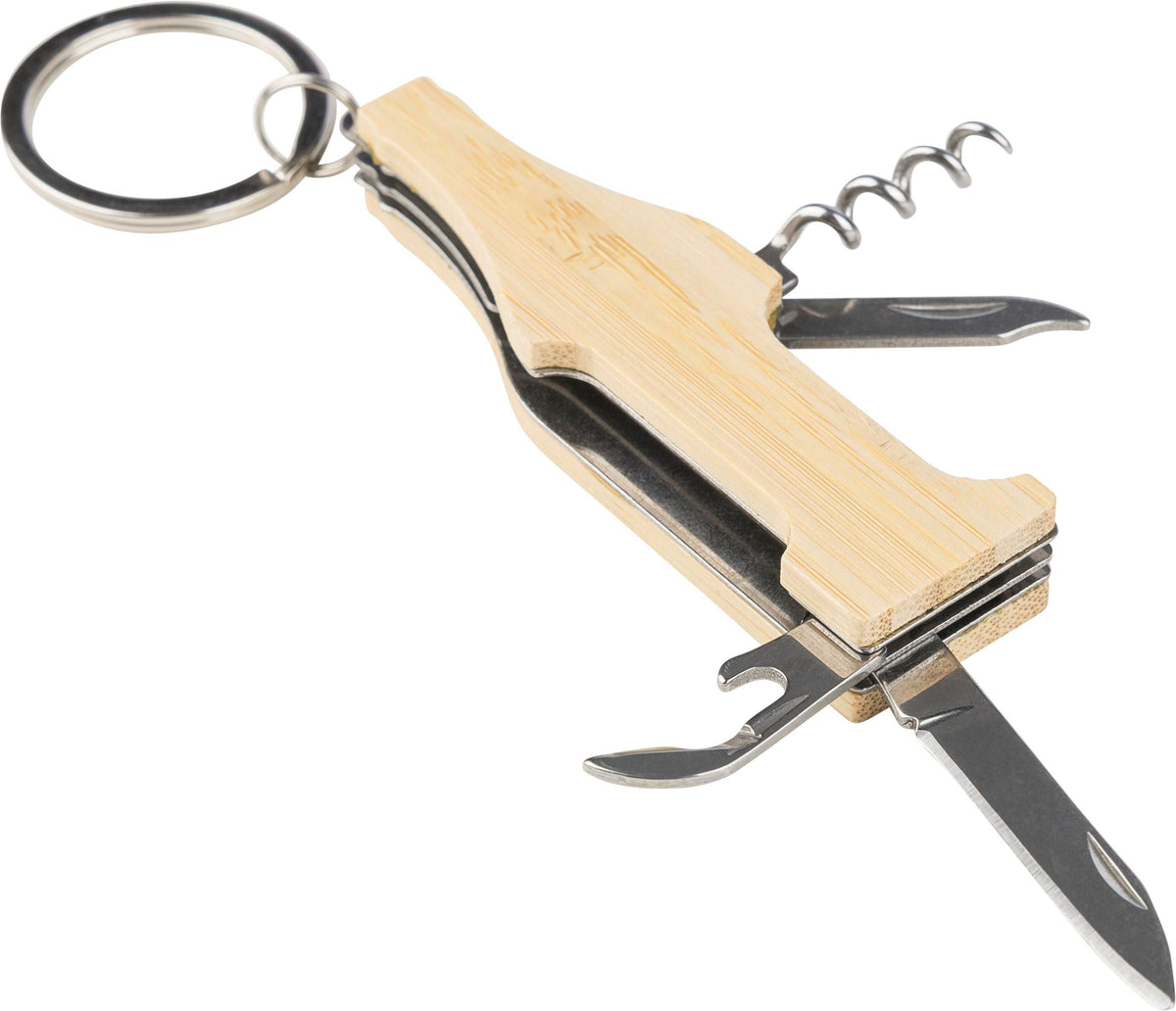 Schlüsselanhänger mit Multitool Inaya, Bambus