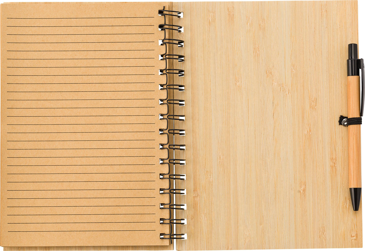 Notizbuch Carmen, Bambus, A5, Liniert, Mit Kugelschreiber