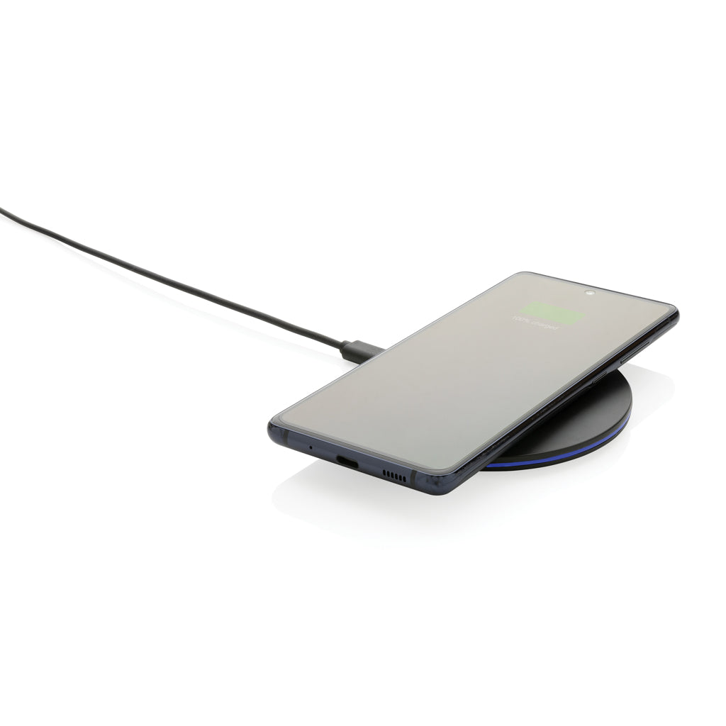 15W-Wireless-Fast-Charger aus recyceltem RCS-Kunststoff – schwarz