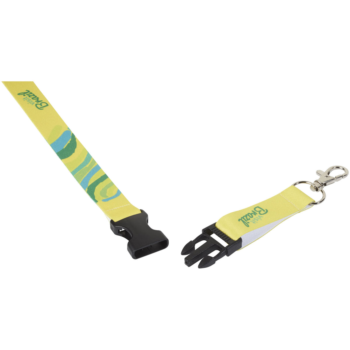 Bucks Sublimation Lanyard mit Schnappverschluss – Schwarz / Weiss