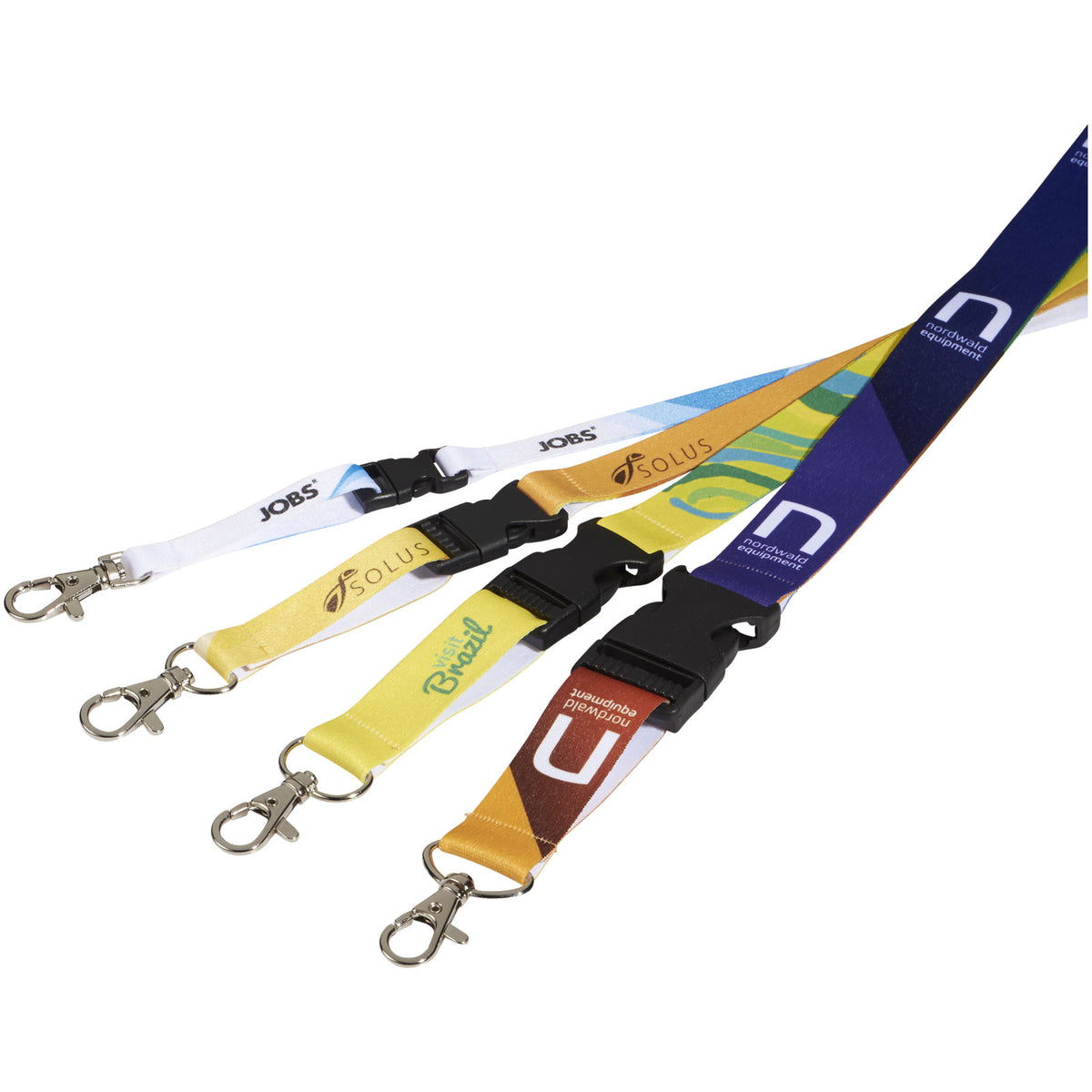 Bucks Sublimation Lanyard mit Schnappverschluss – Schwarz / Weiss