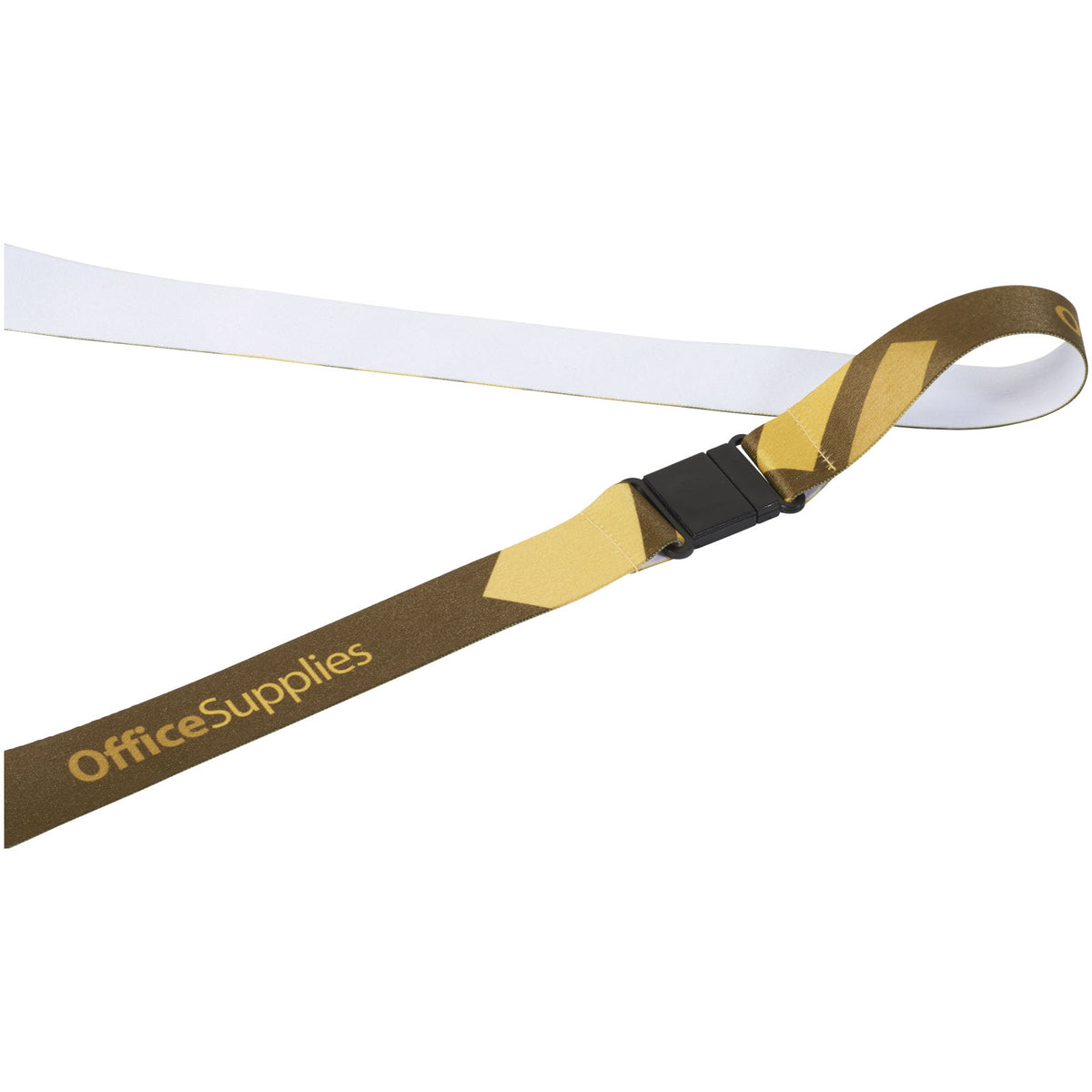 Addie Sublimation Lanyard mit Sicherheitsverschluss – Schwarz / Weiss