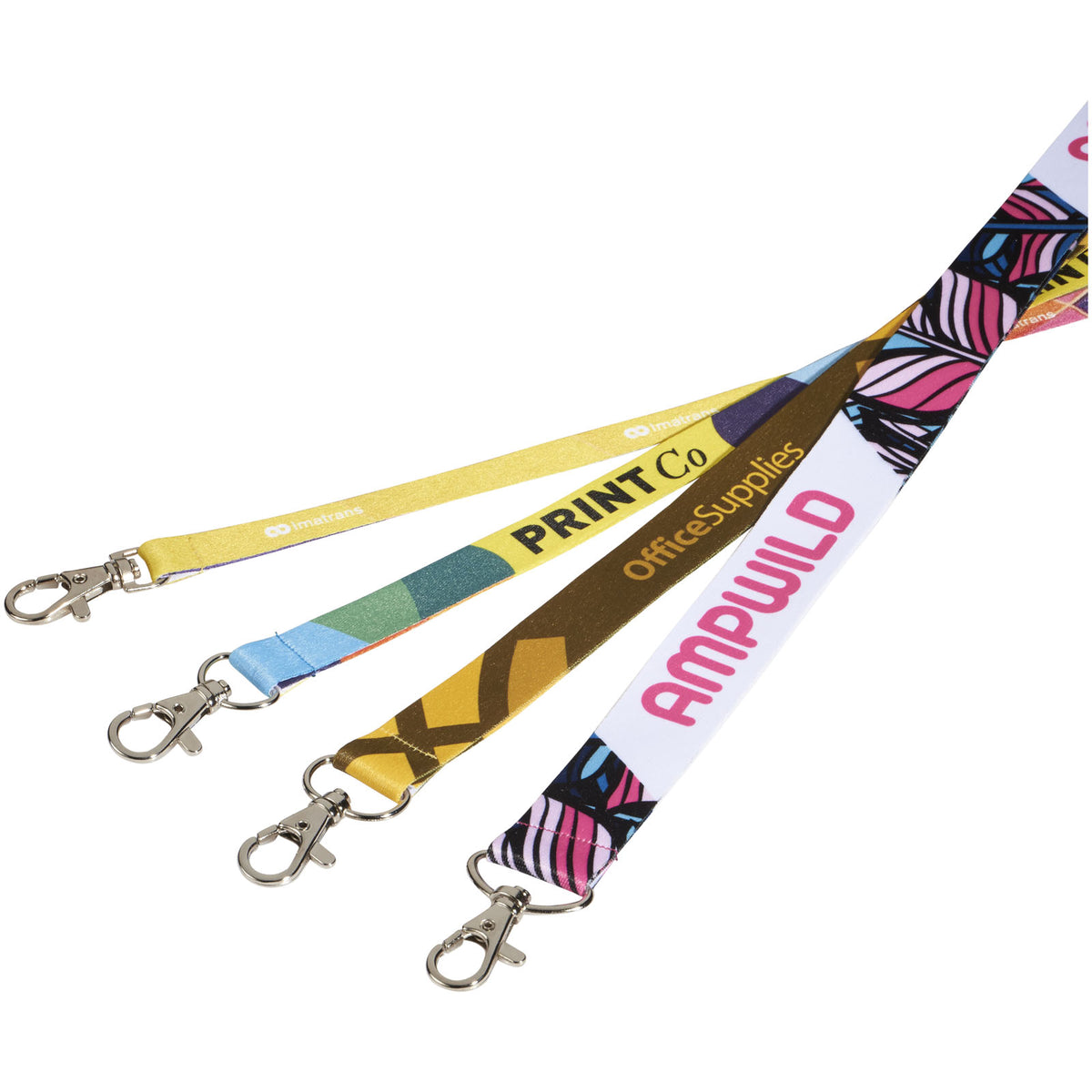 Addie Sublimation Lanyard mit Sicherheitsverschluss – Schwarz / Weiss