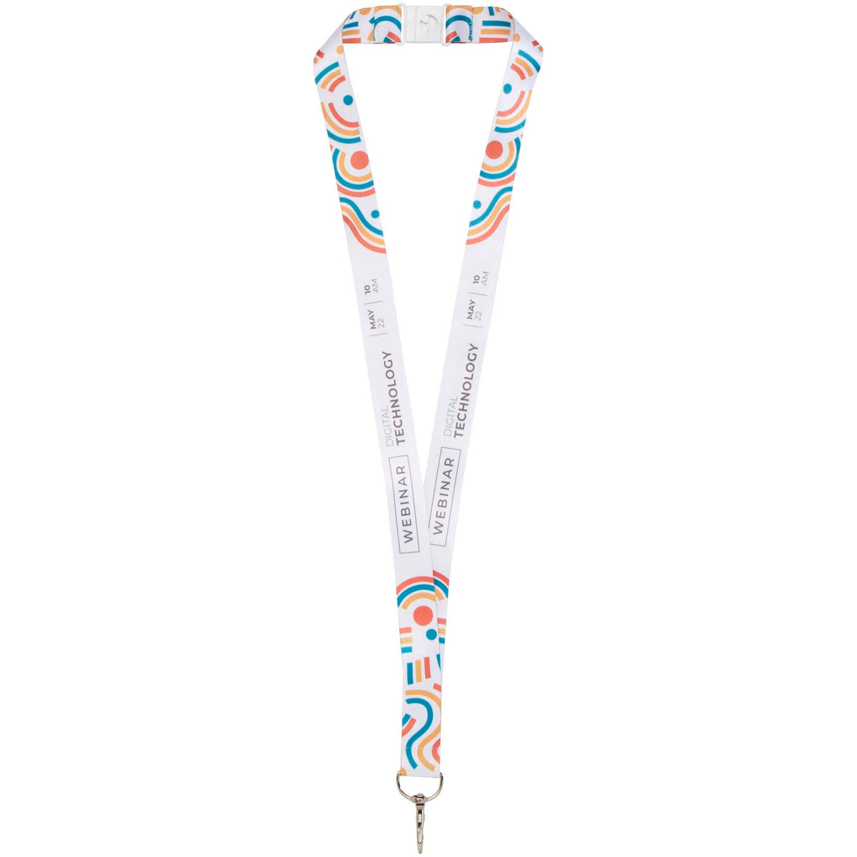 Addie Sublimation Lanyard mit Sicherheitsverschluss – Weiss