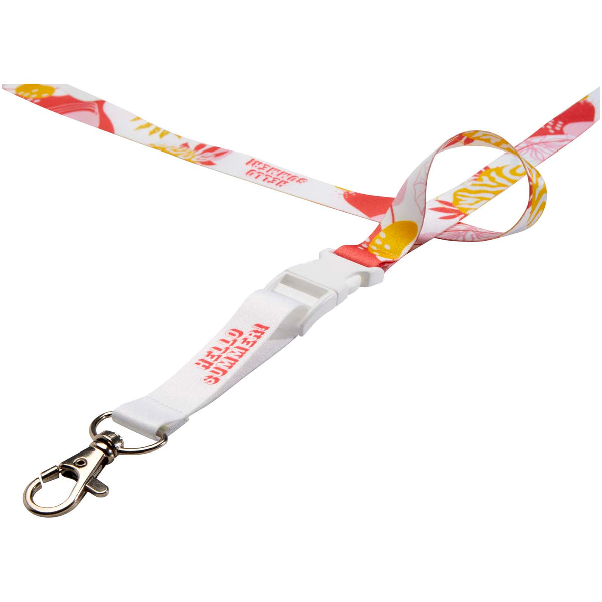 Balta Sublimation Lanyard mit Schnapp- und Sicherheitsverschluss – Weiss