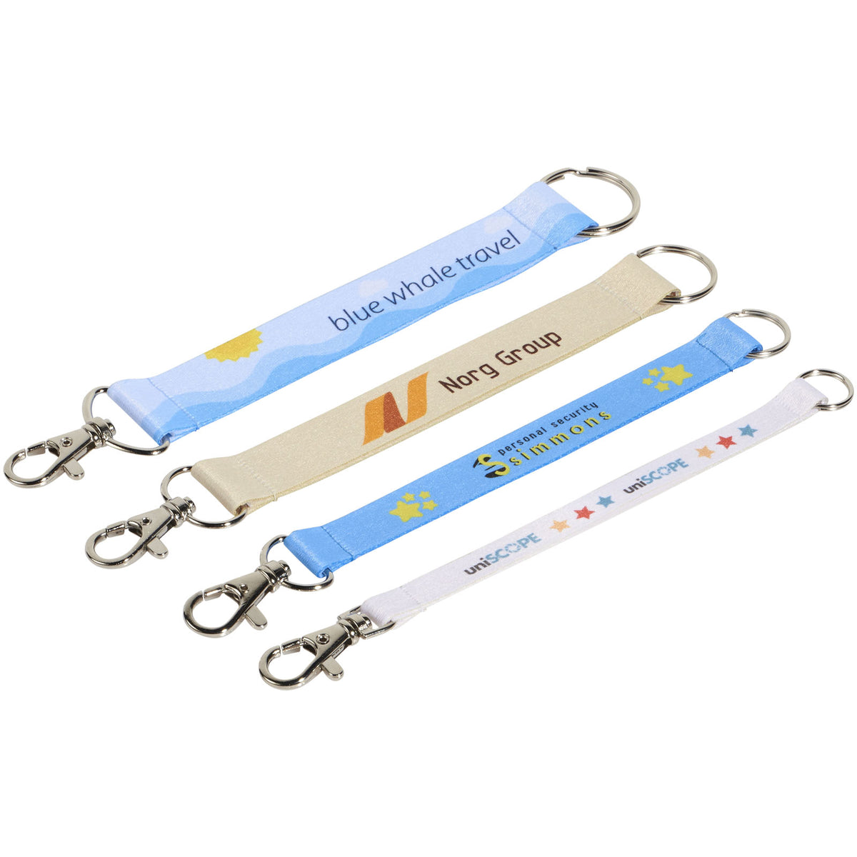 Mini Sublimation Schlüsselband mit Ring – Weiss