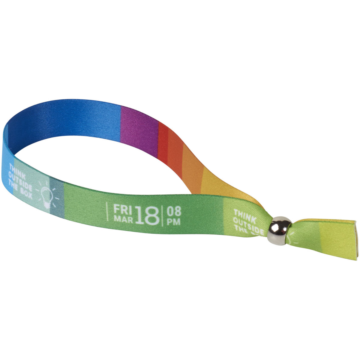 Evi Sublimation Festival Armband mit Metallverschluss – Weiss