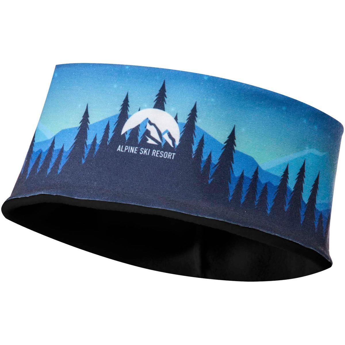Emma Sublimation Stirnband aus PET mit Fleece – Schwarz