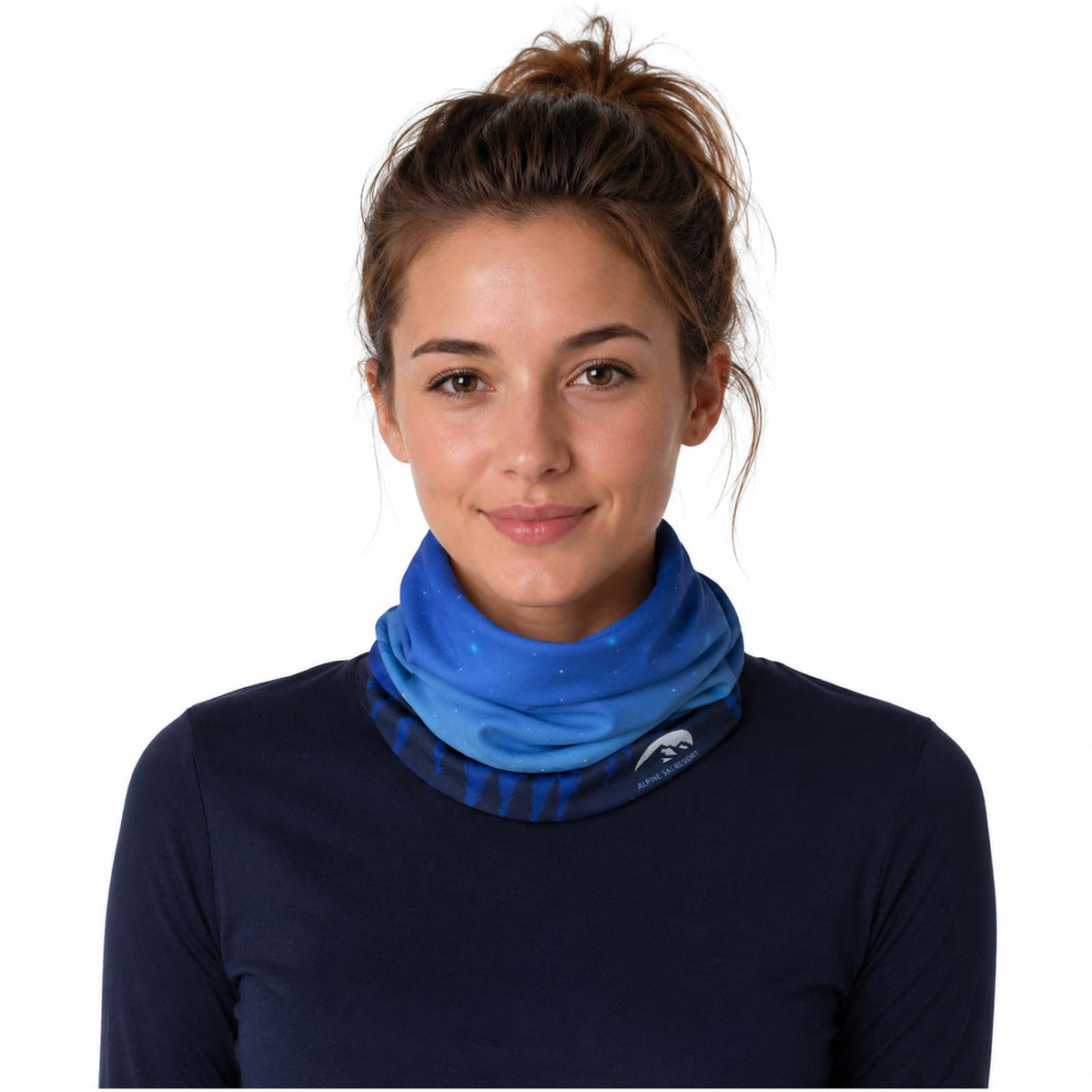 Lara Sublimation Multi Schal mit Fleece Schicht und Säumen – Weiss