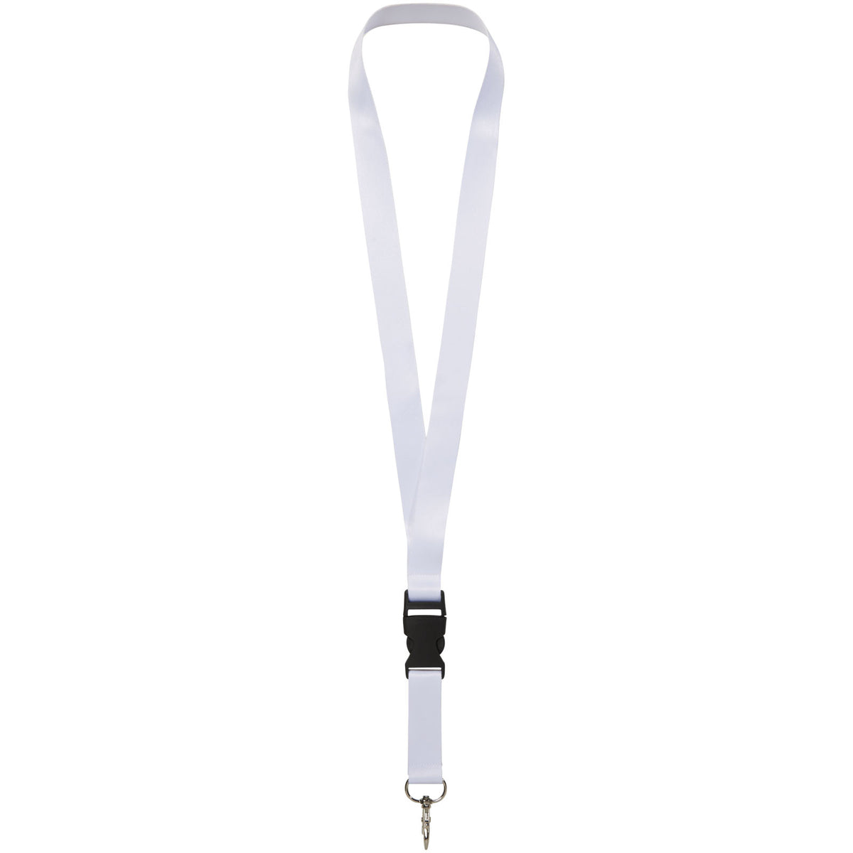 Bucks Sublimation Lanyard mit Schnappverschluss Kunststoff – Schwarz / Weiss