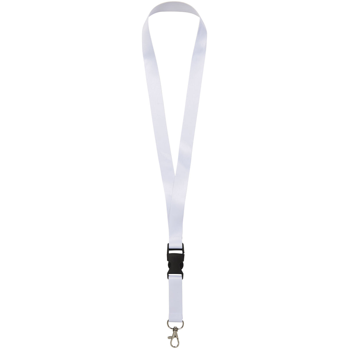 Bucks Sublimation Lanyard mit Schnappverschluss Kunststoff – Schwarz / Weiss