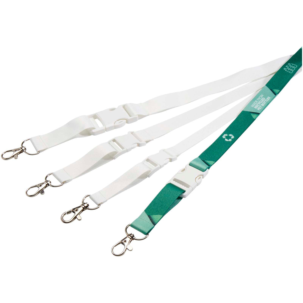 Bucks Sublimation Lanyard mit Schnappverschluss Kunststoff – Weiss