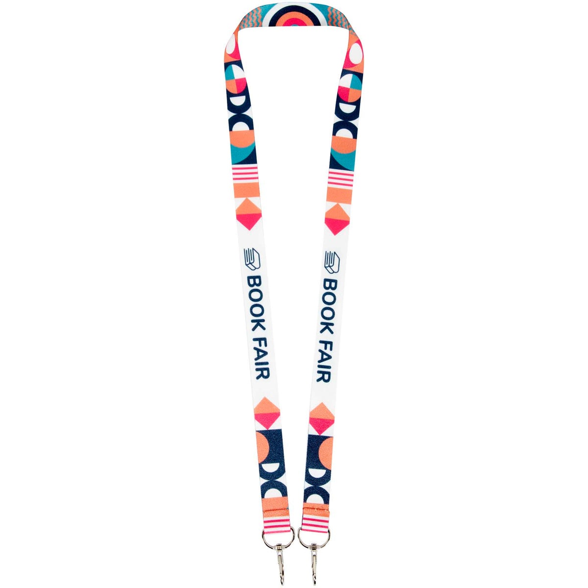 Leia Sublimation PET Lanyard mit 2 Metallhaken – Weiss