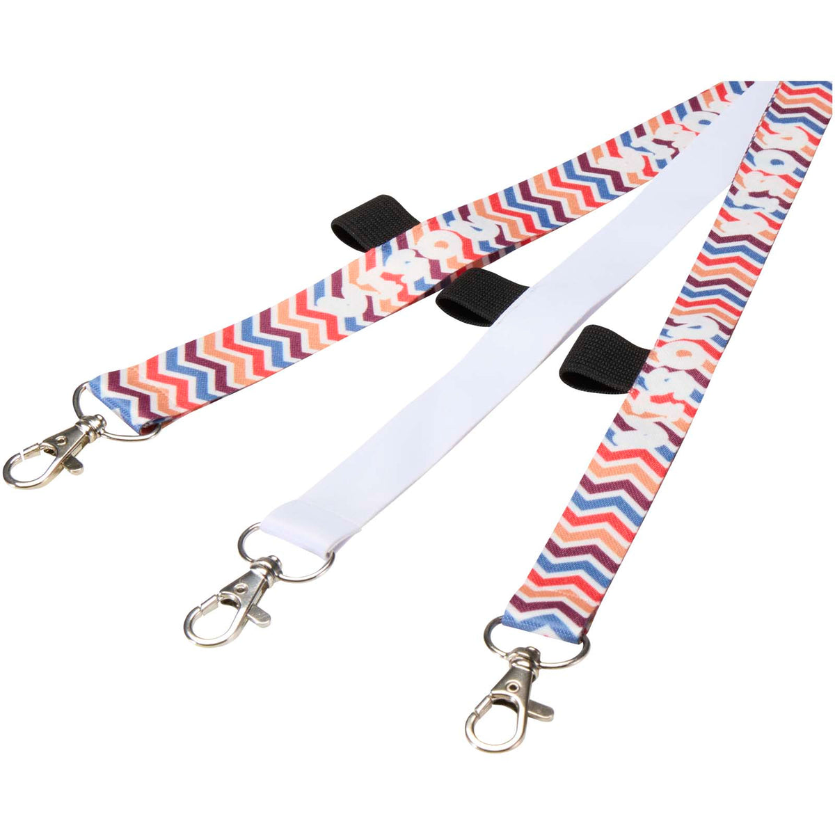 Neve Sublimation Lanyard für mit Loop – Schwarz / Weiss