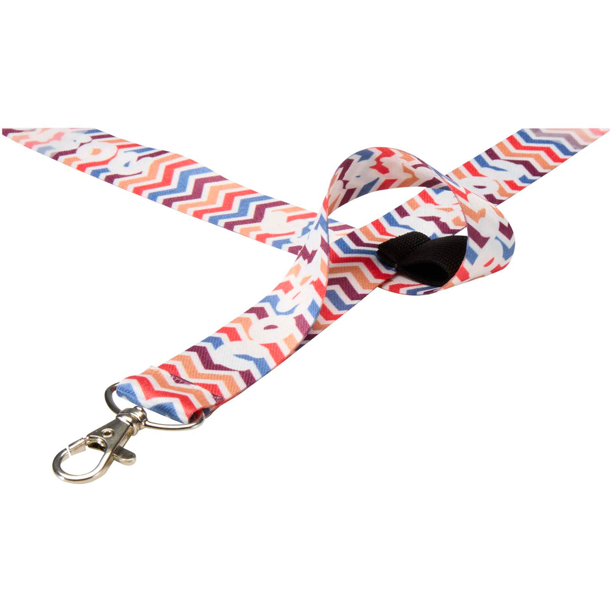 Neve Sublimation Lanyard für mit Loop – Schwarz / Weiss