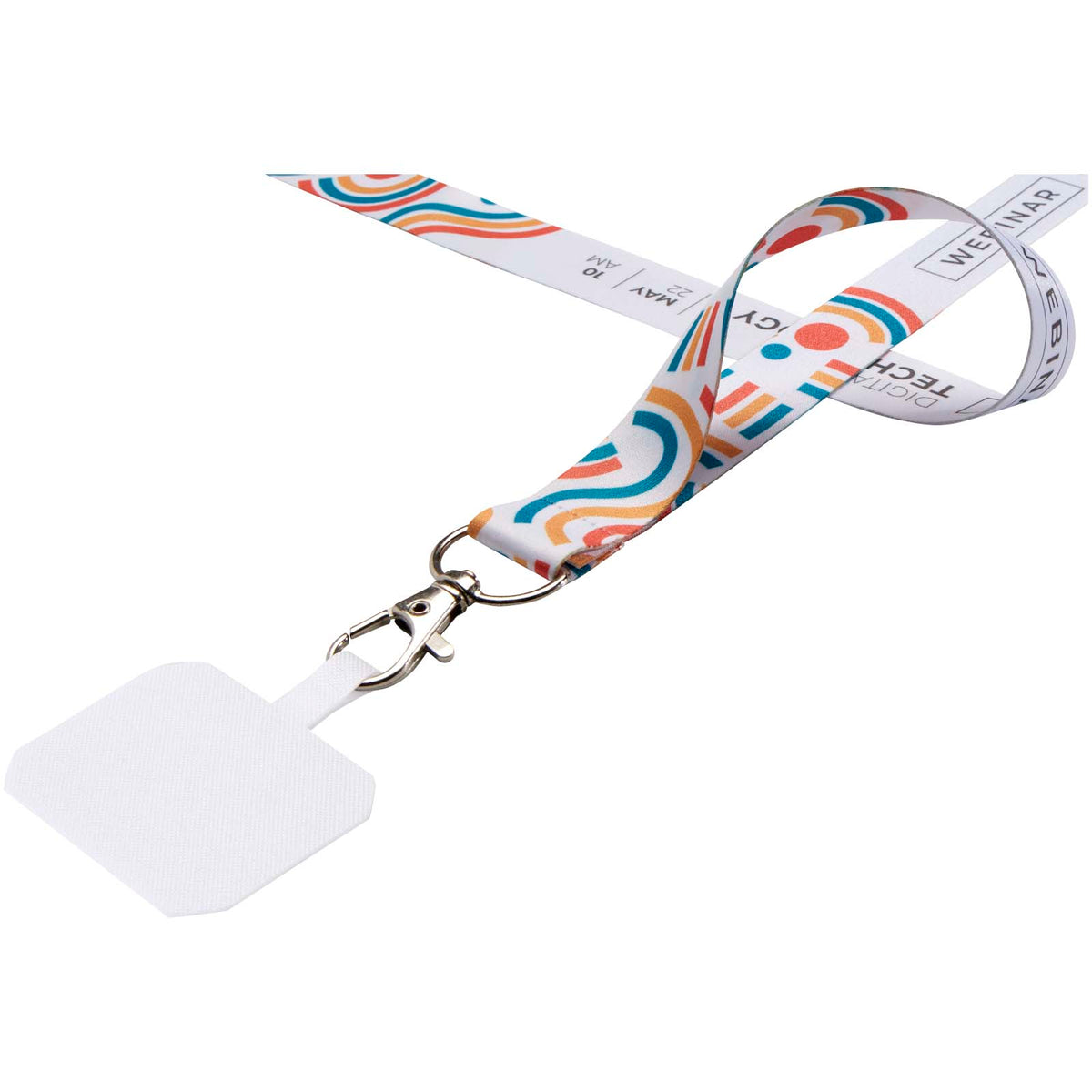 Addie Sublimation Lanyard mit Telefonhalterung und Sicherheitsverschluss – Weiss