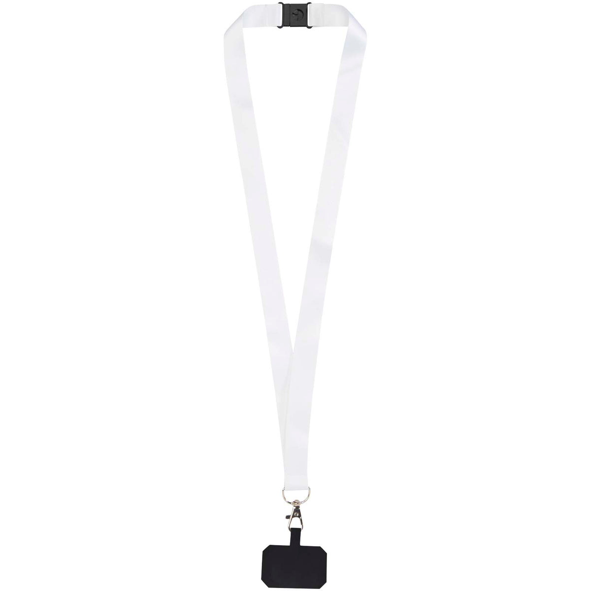 Addie Sublimation Lanyard mit Telefonhalterung und Sicherheitsverschluss – Schwarz / Weiss