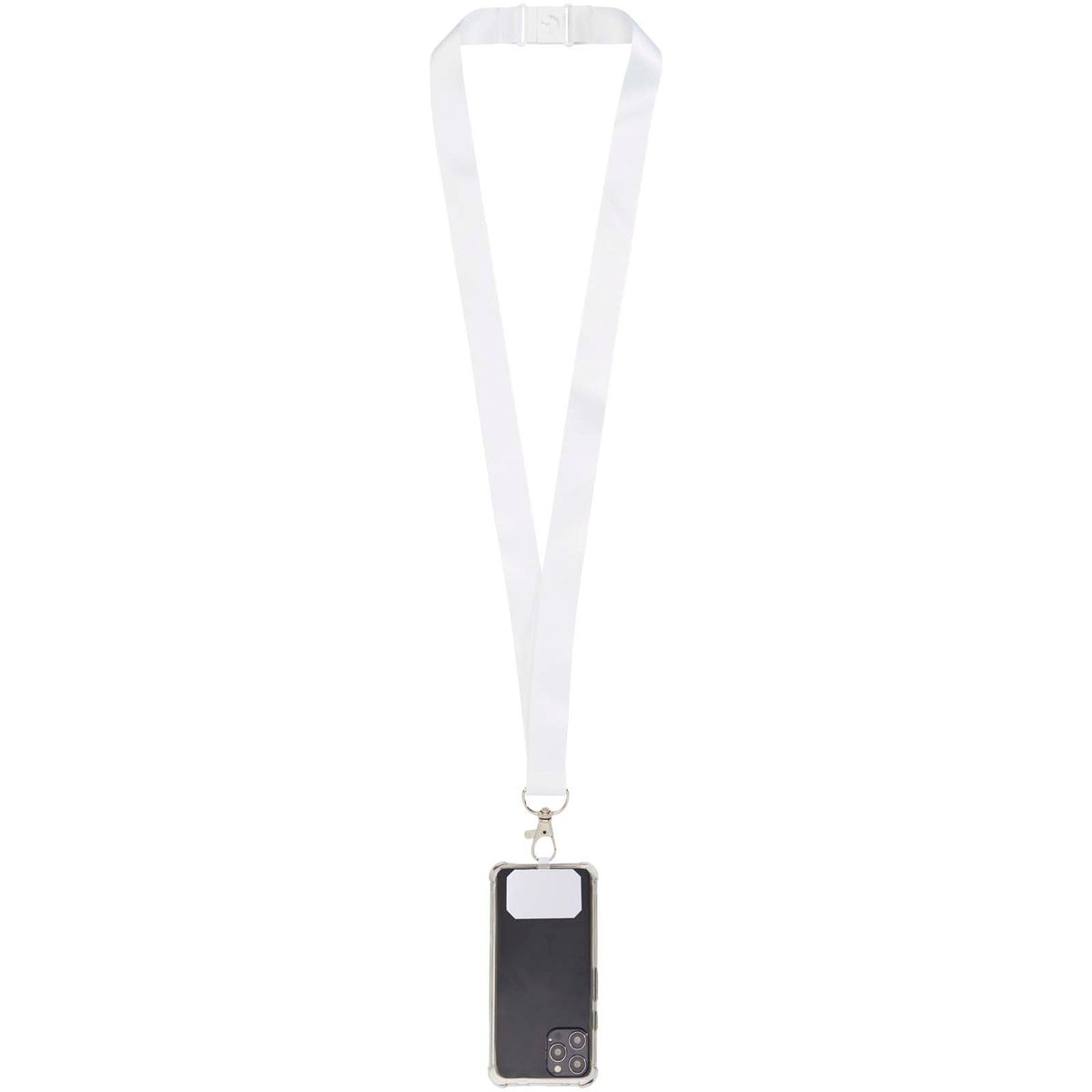 Addie PET Sublimation Lanyard mit Telefonhalterung und Sicherheitsverschluss – Weiss