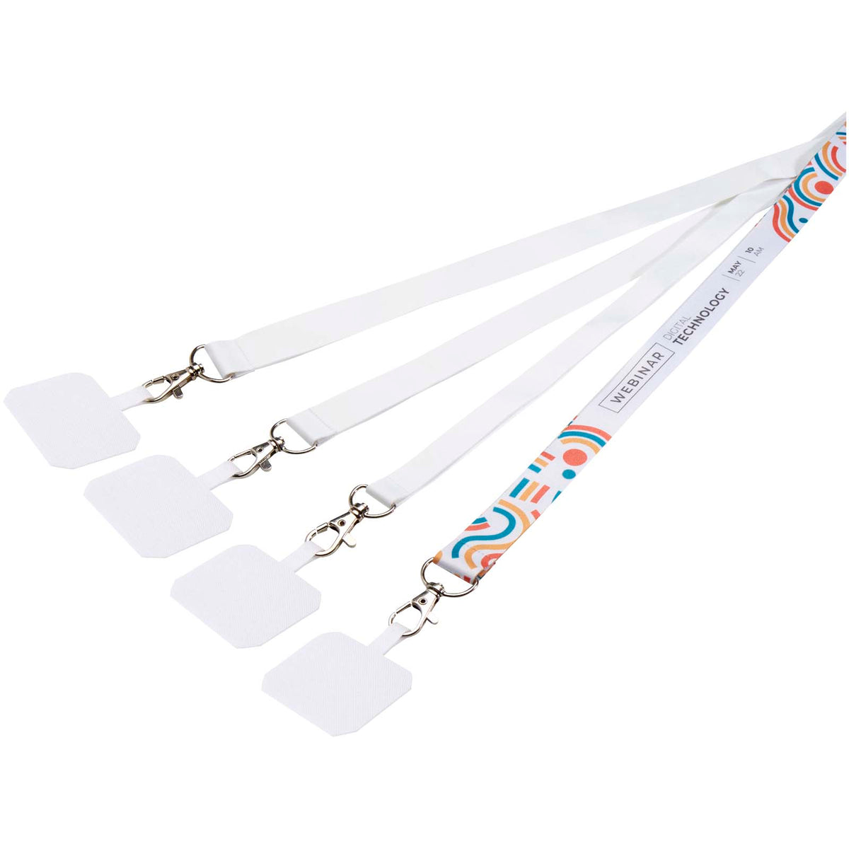 Addie PET Sublimation Lanyard mit Telefonhalterung und Sicherheitsverschluss – Weiss