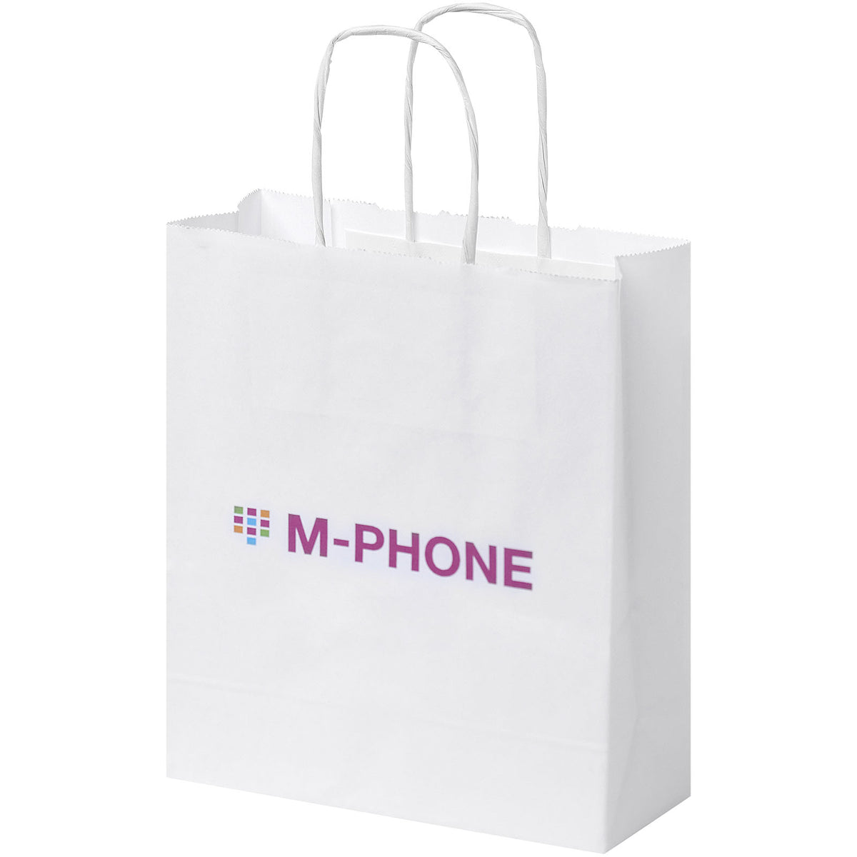 Kraftpapiertasche 80 g/m² mit gedrehten Griffen, 18 × 8 × 21 cm