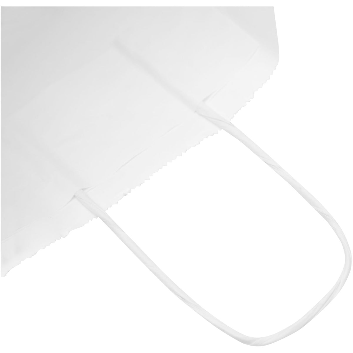 Kraftpapiertasche 80 g/m² mit gedrehten Griffen, 18 × 8 × 21 cm – Weiss