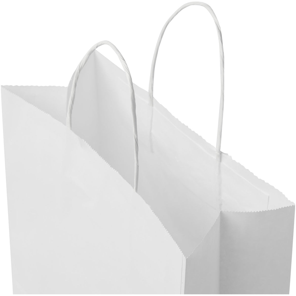 Kraftpapiertasche 80 g/m² mit gedrehten Griffen, 25 × 11 × 32 cm – Weiss
