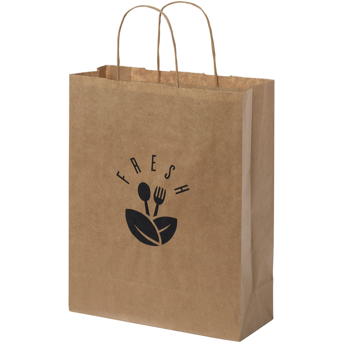 Kraftpapiertasche 80 g/m² mit gedrehten Griffen, 25 × 11 × 32 cm – Kraftpapier