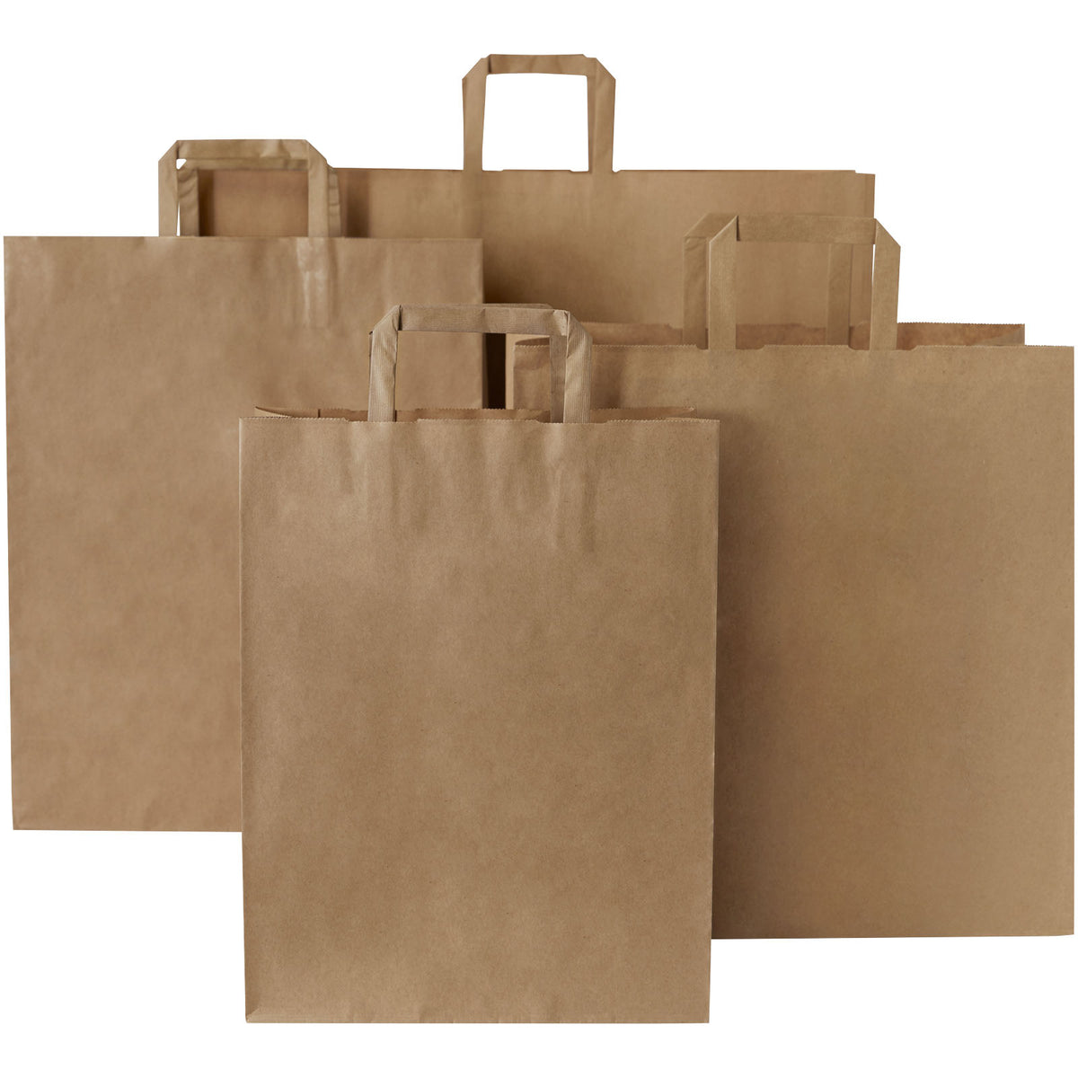 Kraftpapiertasche 80 90 g/m² mit flachen Griffen, 25 × 11 × 31 cm – Kraftpapier