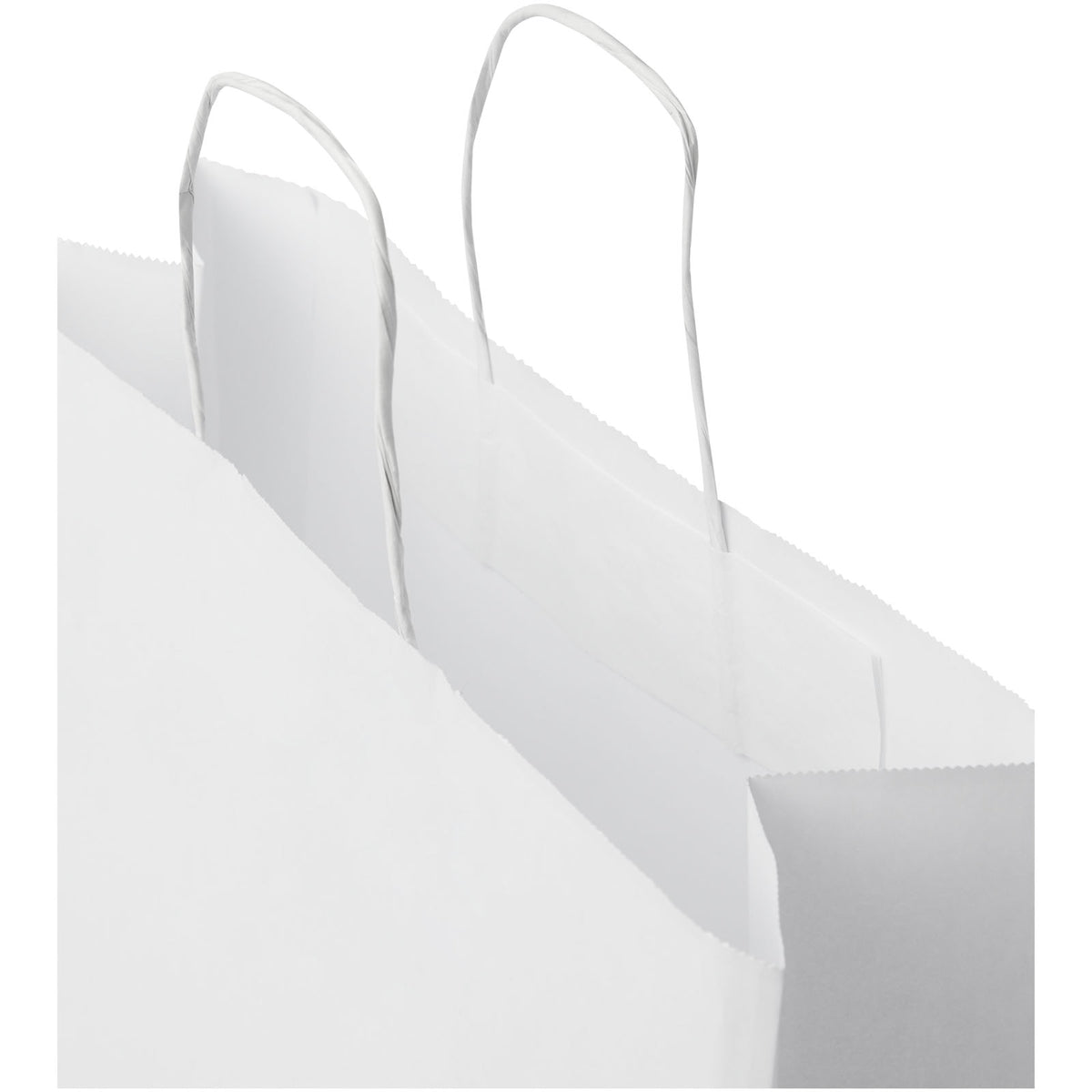 Kraftpapiertasche 80 90 g/m² mit gedrehten Griffen, 32 × 12 × 40 cm – Weiss