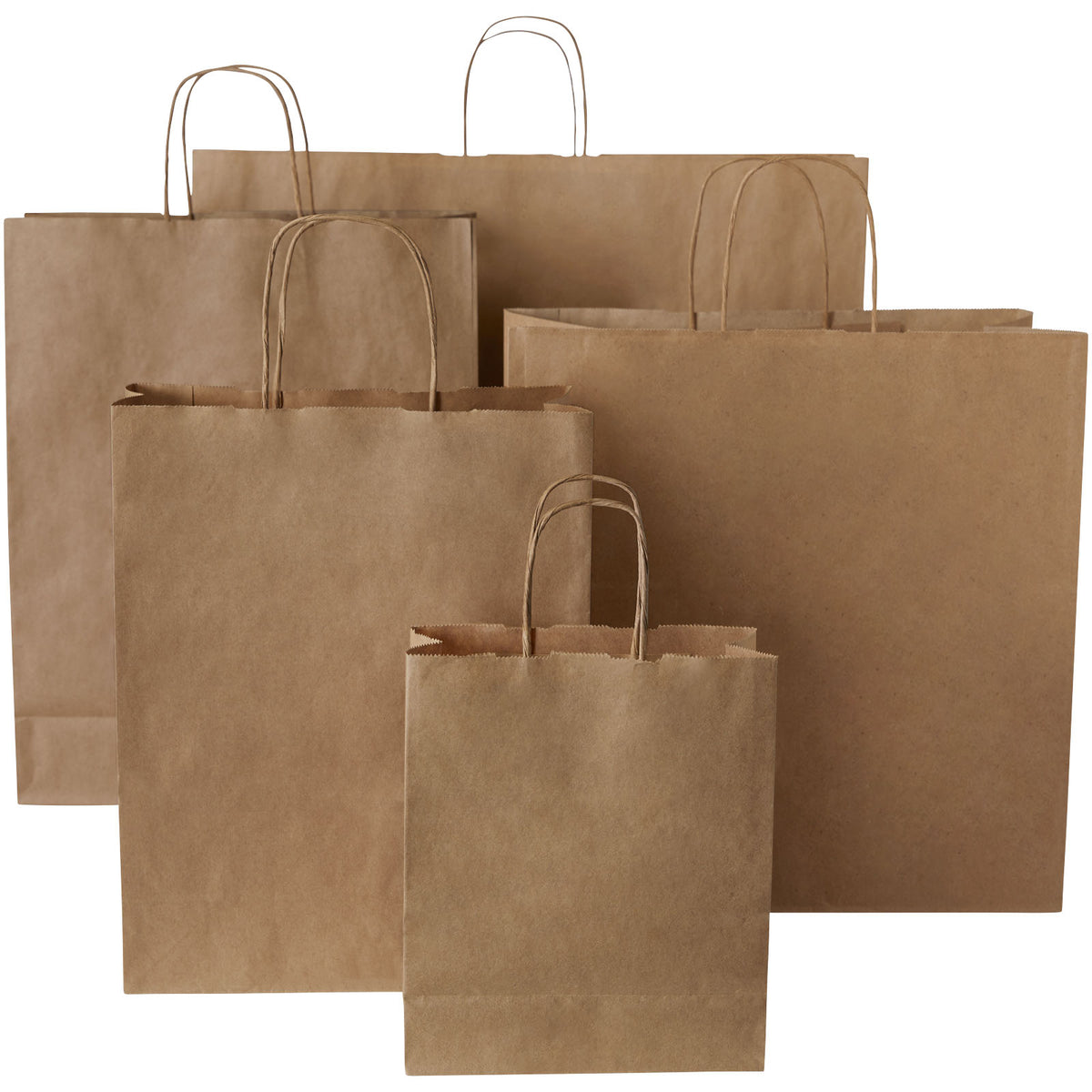 Kraftpapiertasche 80 90 g/m² mit gedrehten Griffen, 32 × 12 × 40 cm – Kraftpapier
